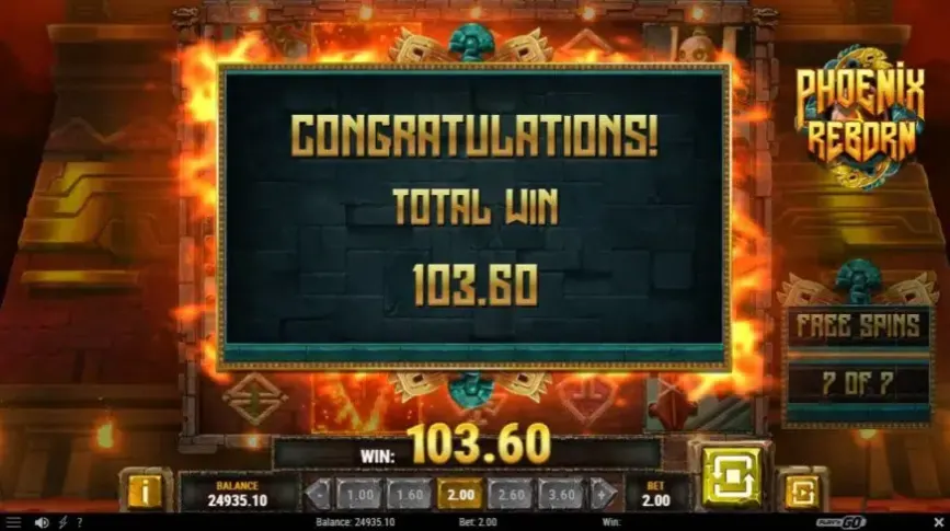 Phoenix Reborn slot screenshot 