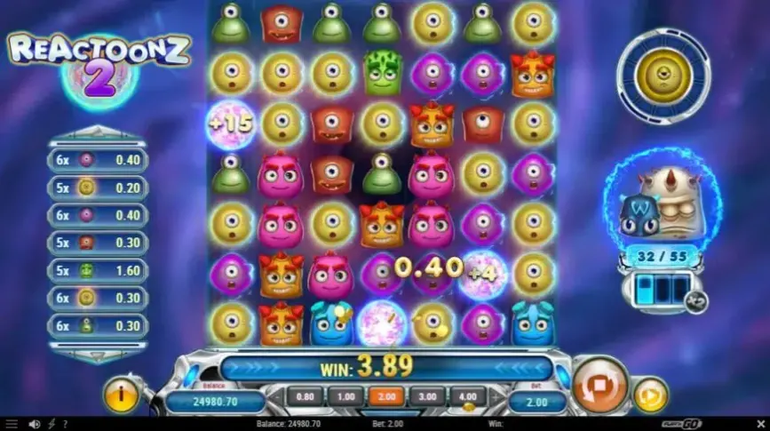 Reactoonz 2 slot screenshot 3