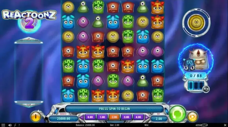Reactoonz 2 slot screenshot 