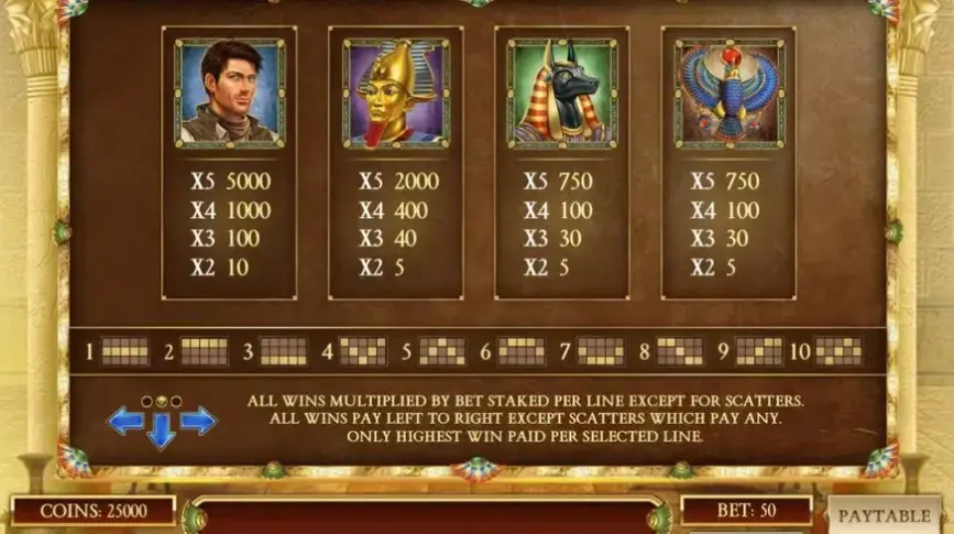 Rich Wilde and the Book of Dead slot screenshot 