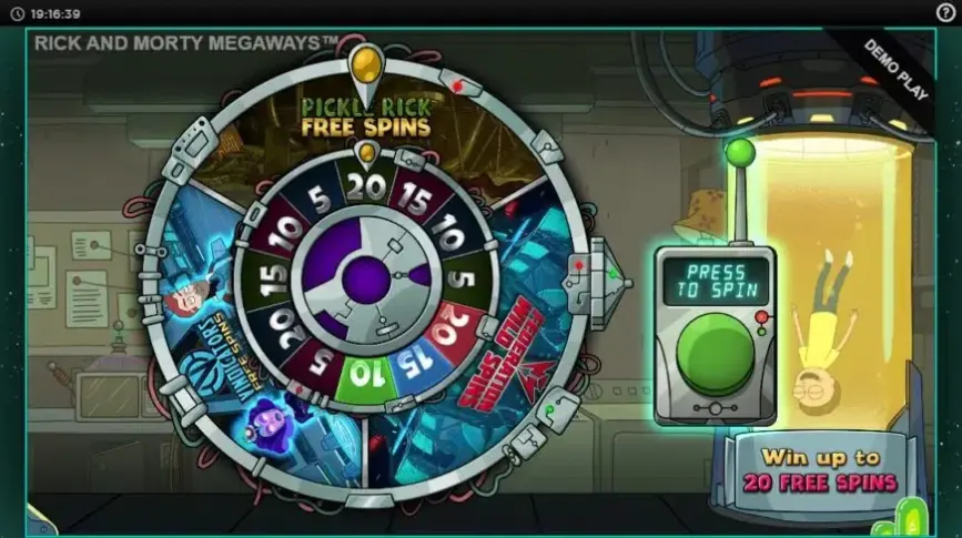 Rick and Morty Megaways slot screenshot 