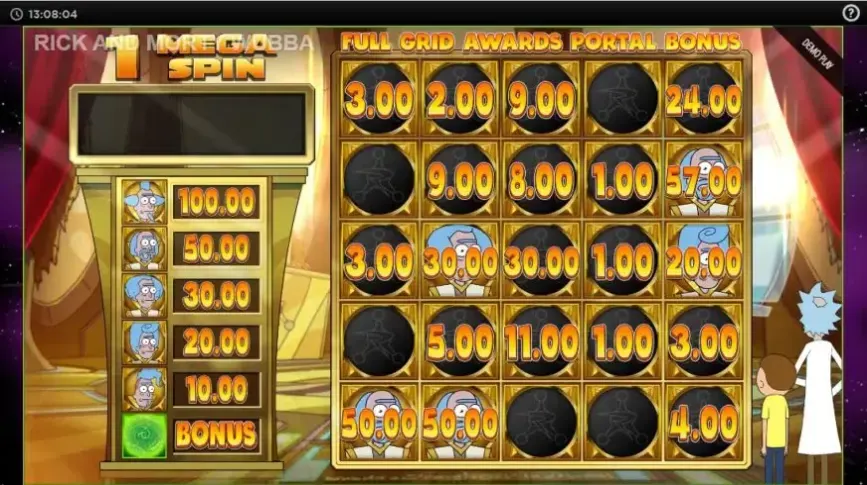 Rick and Morty Wubba Lubba Dub Dub slot screenshot 