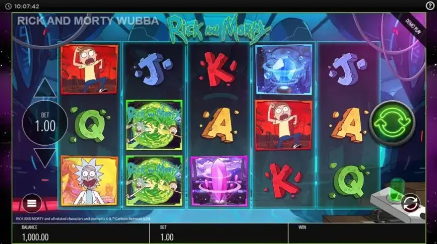 Rick and Morty Wubba Lubba Dub Dub slot screenshot 