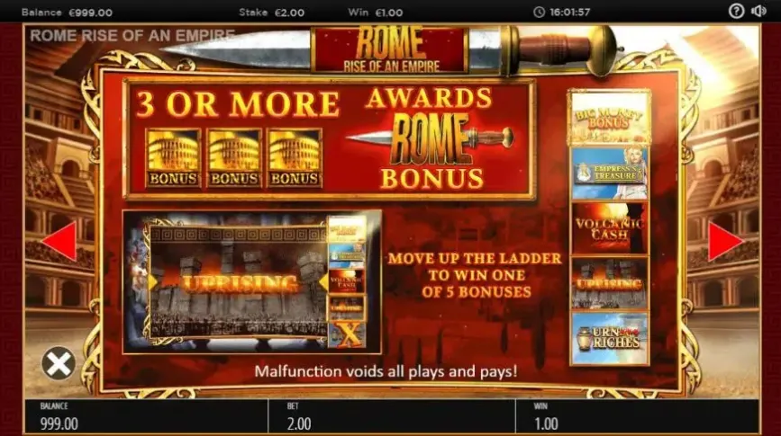 Rome: Rise of an Empire slot screenshot 3