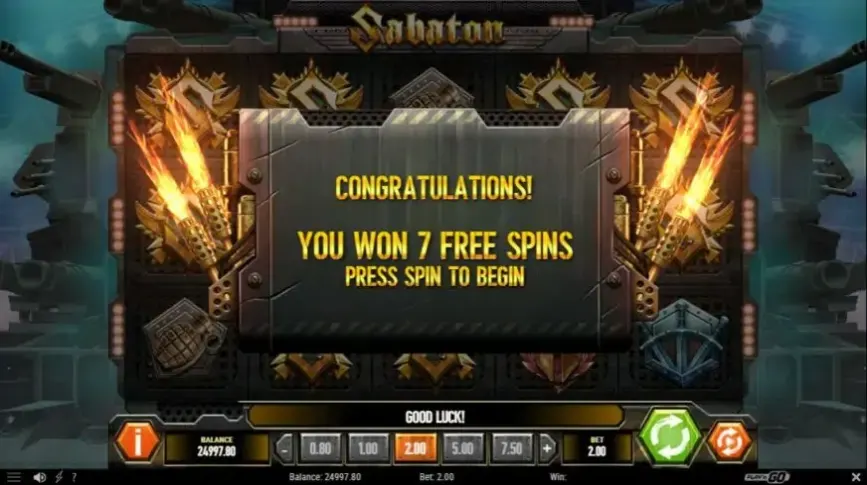 Sabaton slot screenshot 4