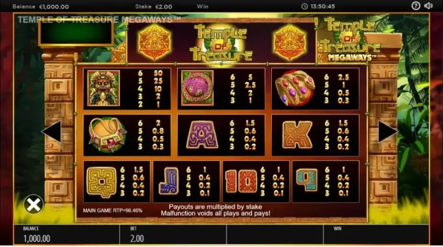 Temple of Treasures MegaWays slot screenshot 2