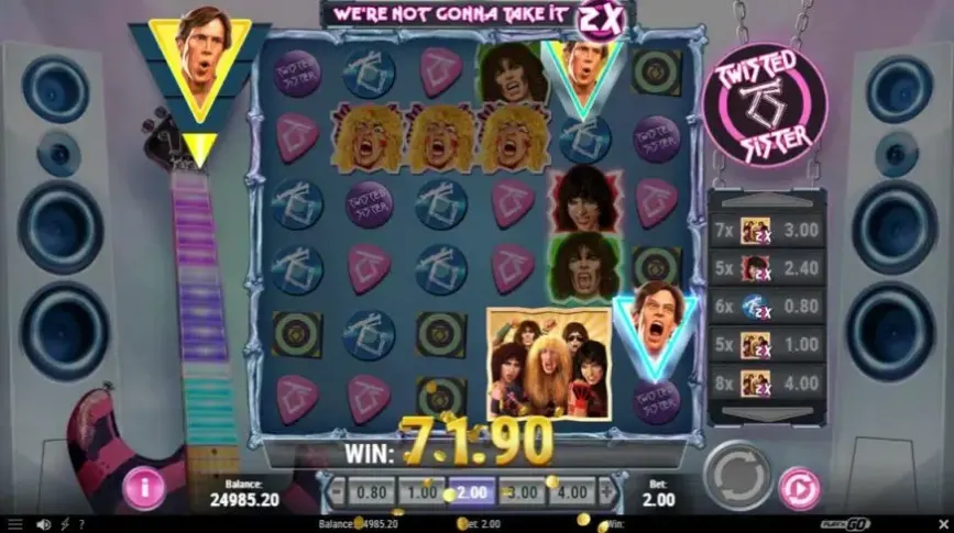 Twisted Sister slot screenshot 