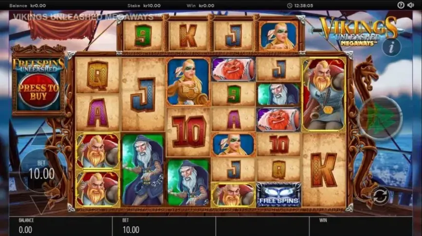 Vikings Unleashed Megaways slot screenshot 