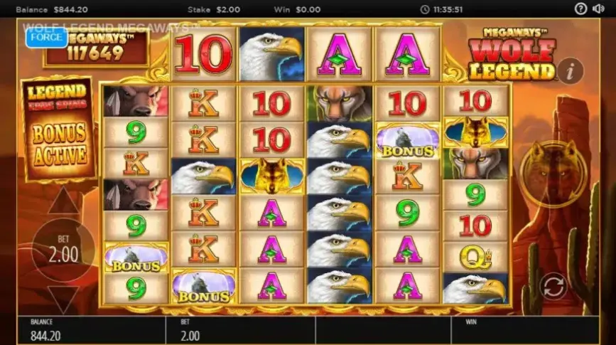 Wolf Legend Megaways slot screenshot 2