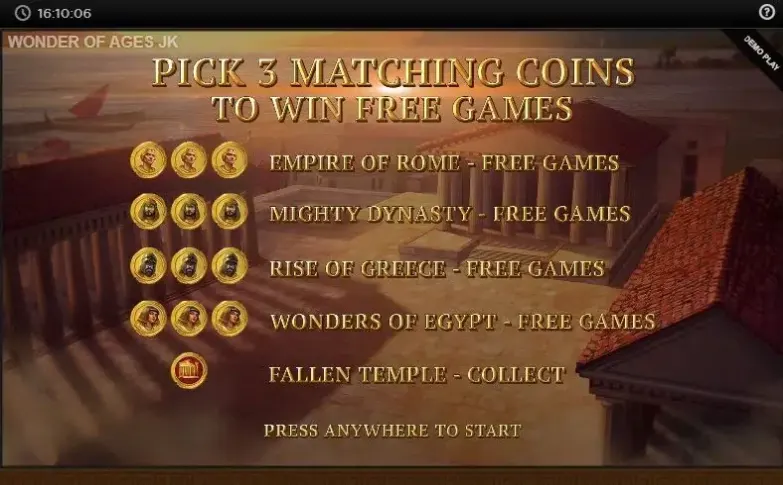 Wonder of Ages slot screenshot 3