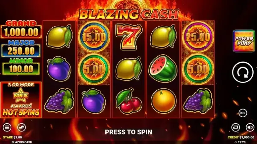 Blazing Cash slot screenshot 1
