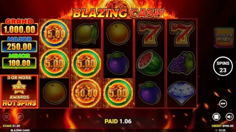 Blazing Cash slot screenshot 3