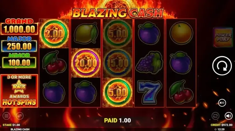 Blazing Cash slot screenshot 2
