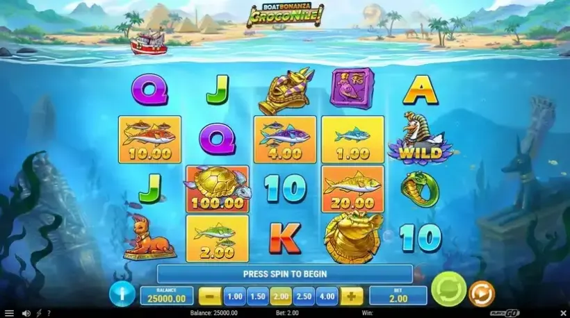 Boat Bonanza CrocoNile! slot screenshot 