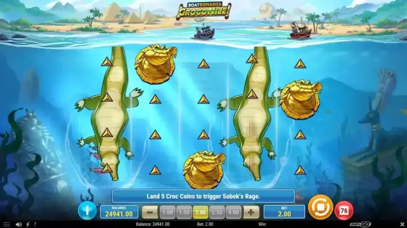 Boat Bonanza CrocoNile! slot screenshot 