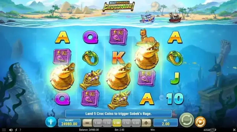 Boat Bonanza CrocoNile! slot screenshot 2