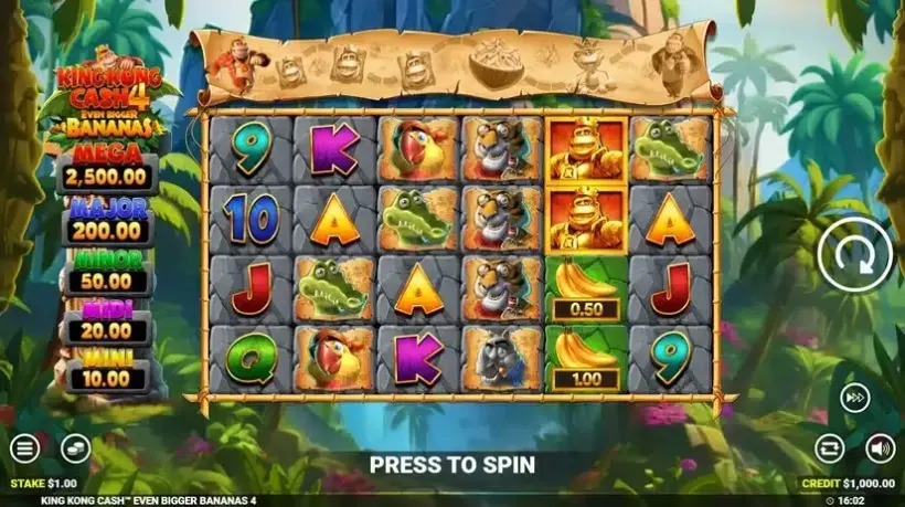King Kong Cash Even Bigger Bananas 4 slot screenshot 