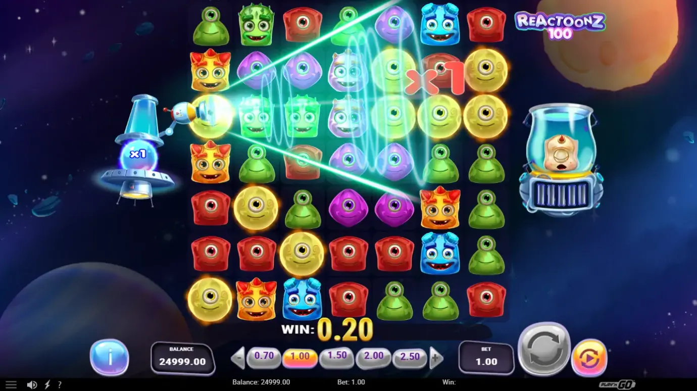 Reactoonz 100 slot screenshot