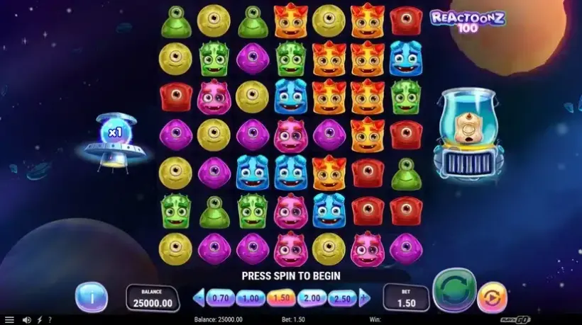 Reactoonz 100 slot screenshot 