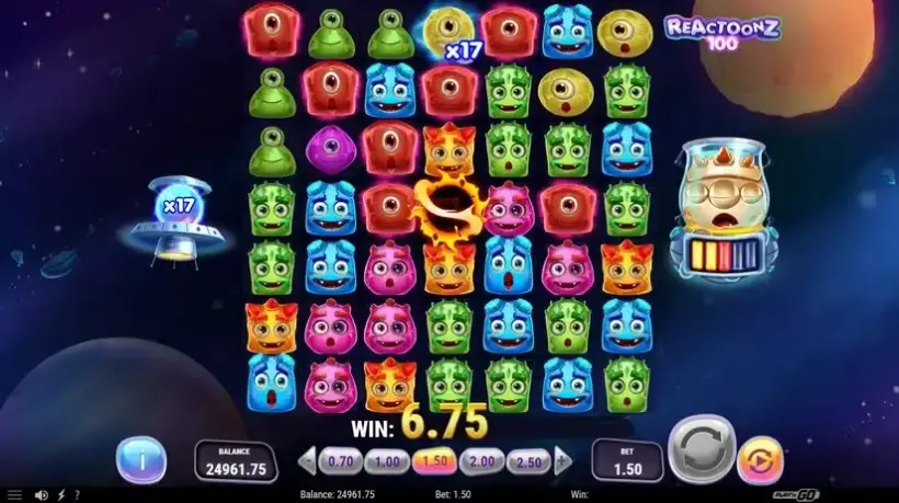 Reactoonz 100 slot screenshot 