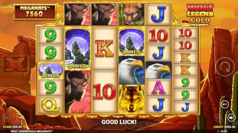 Wolf Legend Gold Megaways slot screenshot 2