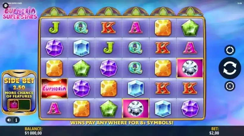 Euphoria Super Stars slot screenshot 1