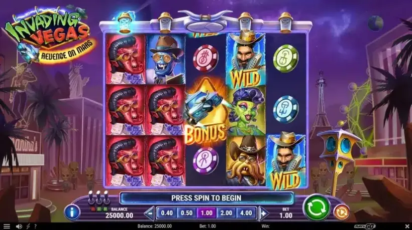 Invading Vegas Revenge on Mars slot screenshot