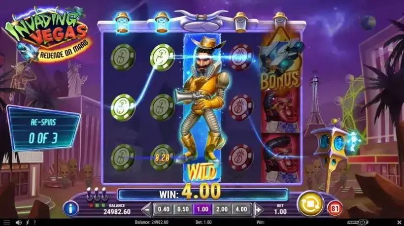 Invading Vegas Revenge on Mars slot screenshot