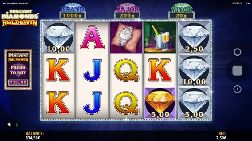 Brilliant Diamonds: Hold & Win slot screenshot 4