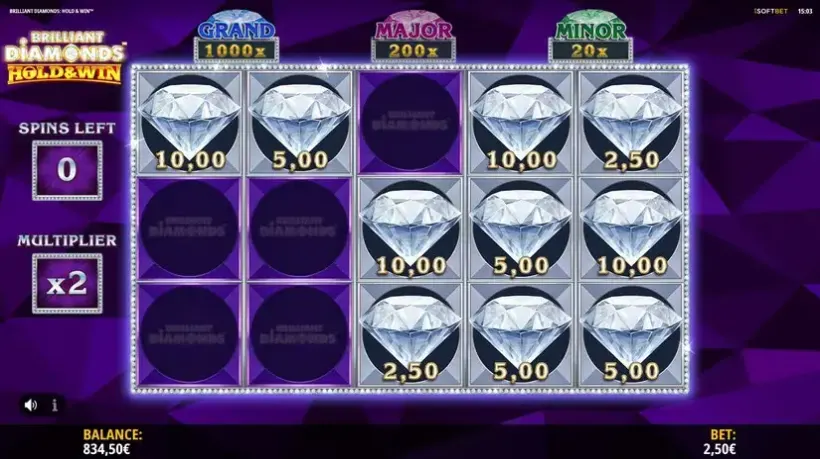Brilliant Diamonds: Hold & Win slot screenshot 6