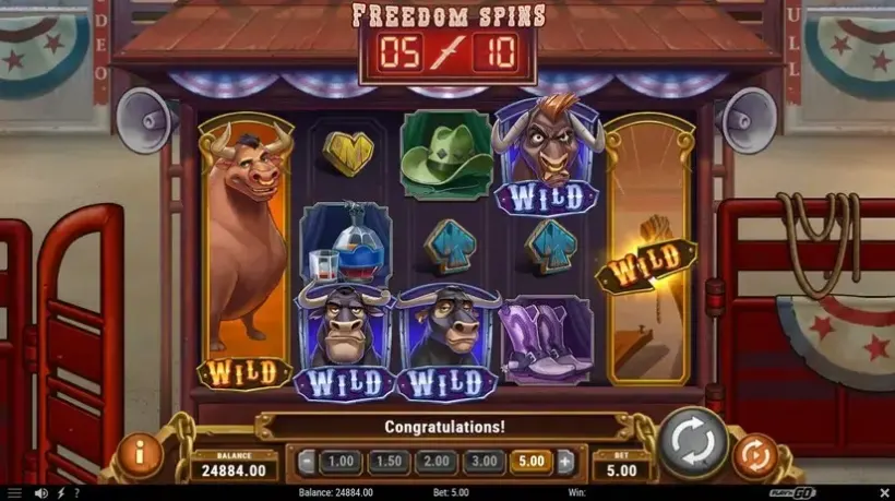Bull in a Rodeo slot screenshot 