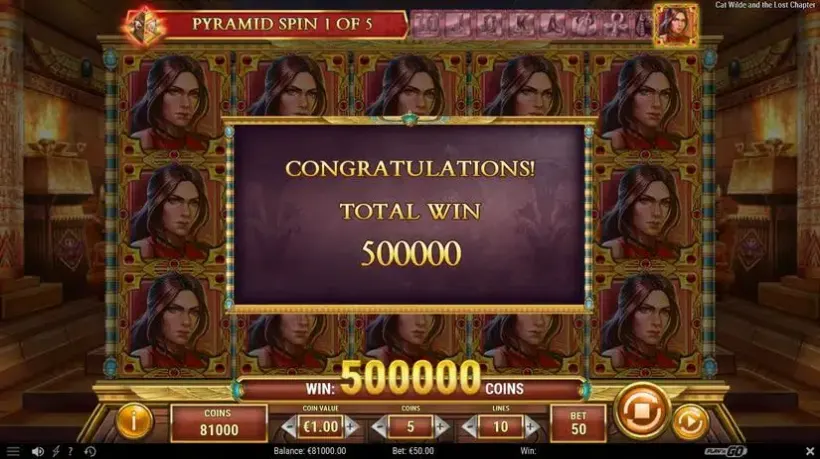 Cat Wilde and the Lost Chapter slot screenshot 