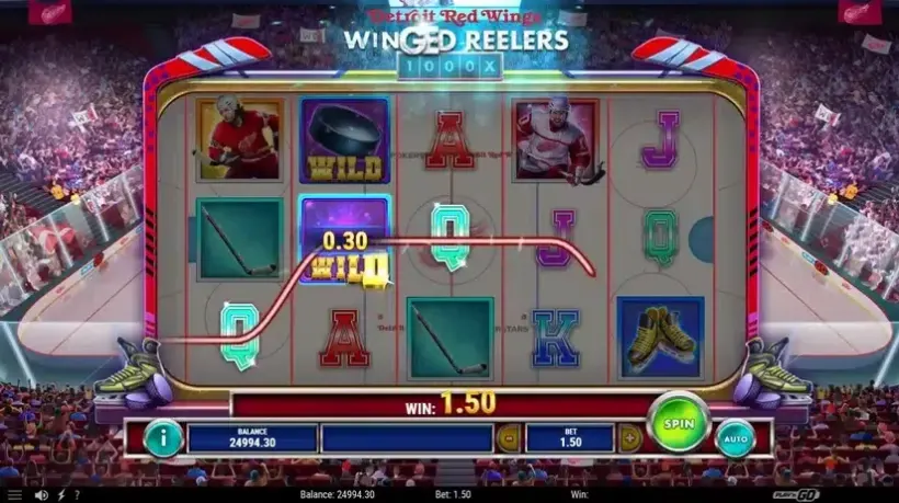 Detroit Red Wings Winged Reelers slot screenshot 3