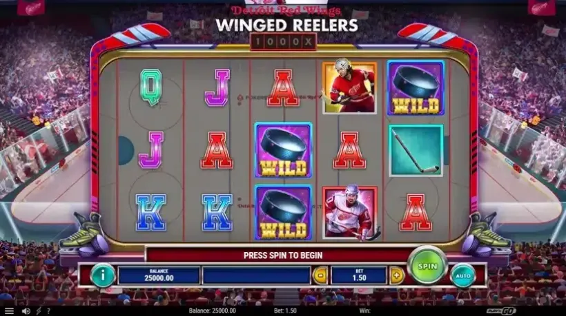 Detroit Red Wings Winged Reelers slot screenshot 1