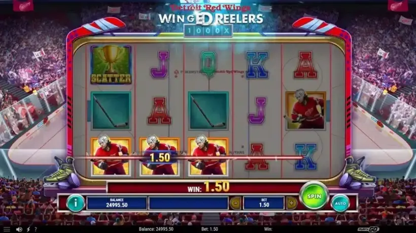 Detroit Red Wings Winged Reelers slot screenshot 2