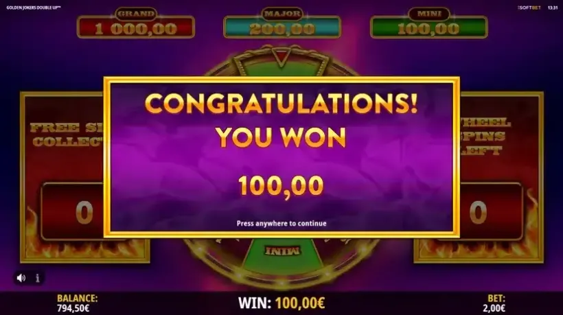 Golden Jokers Double Up slot screenshot 