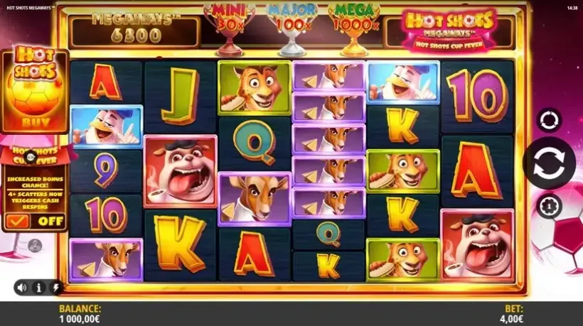 Hot Shots Megaways slot screenshot 