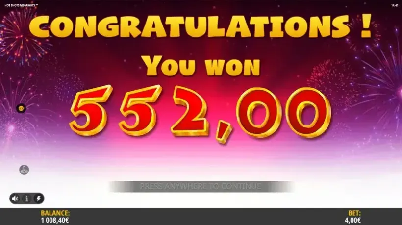 Hot Shots Megaways slot screenshot 