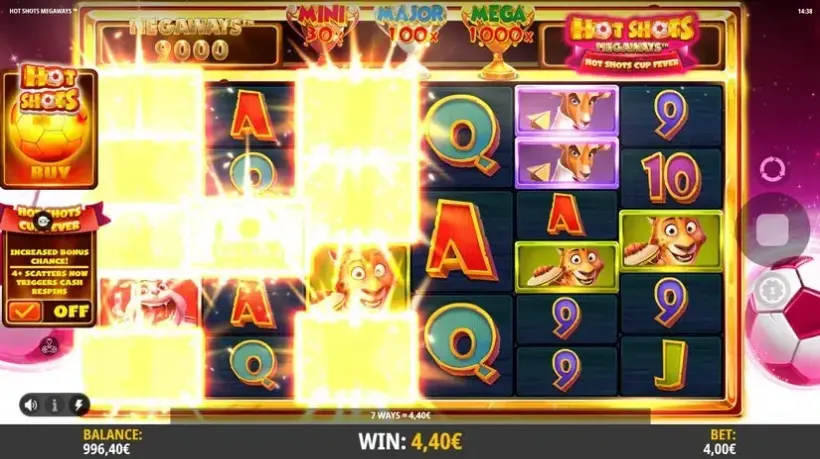 Hot Shots Megaways slot screenshot 2