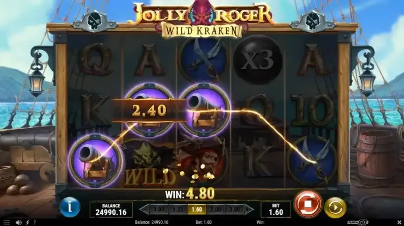 Jolly Roger Wild Kraken slot screenshot 2