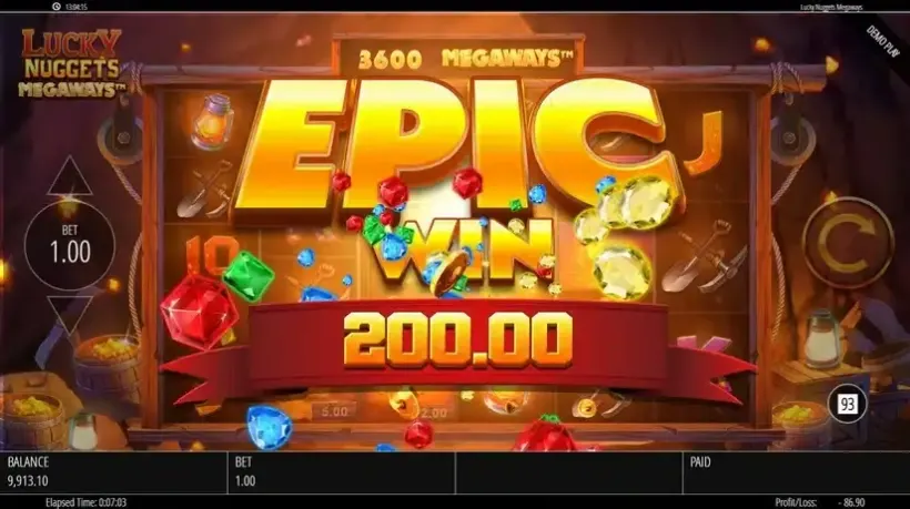 Lucky Nuggets Megaways slot screenshot 