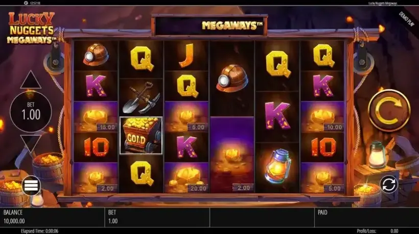 Lucky Nuggets Megaways slot screenshot 