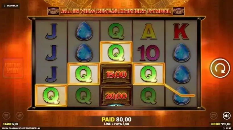 Lucky Pharaoh Deluxe slot screenshot 3