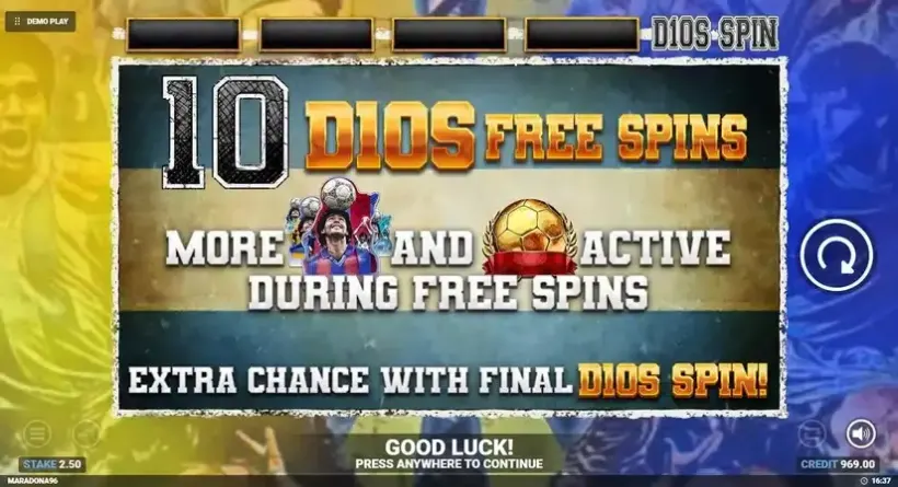 D10S Maradona slot screenshot 5