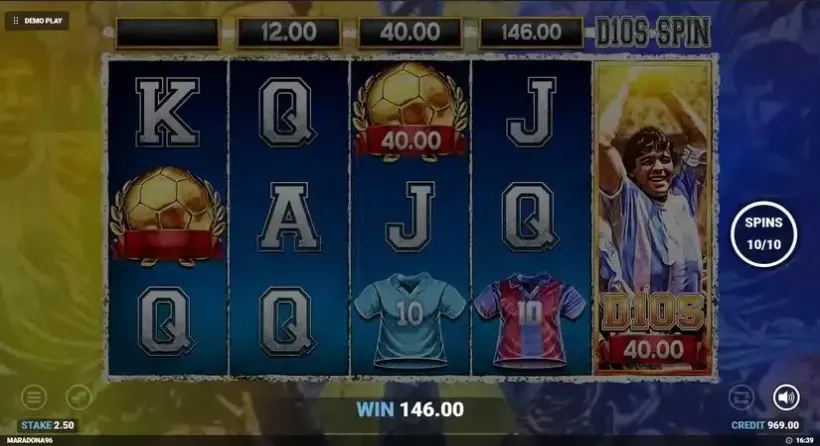 D10S Maradona slot screenshot 8