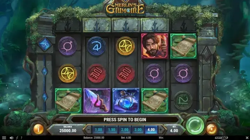Merlin’s Grimoire slot screenshot 