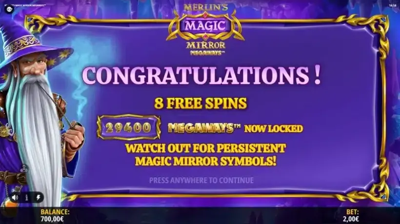 Merlin’s Magic Mirror Megaways slot screenshot 3