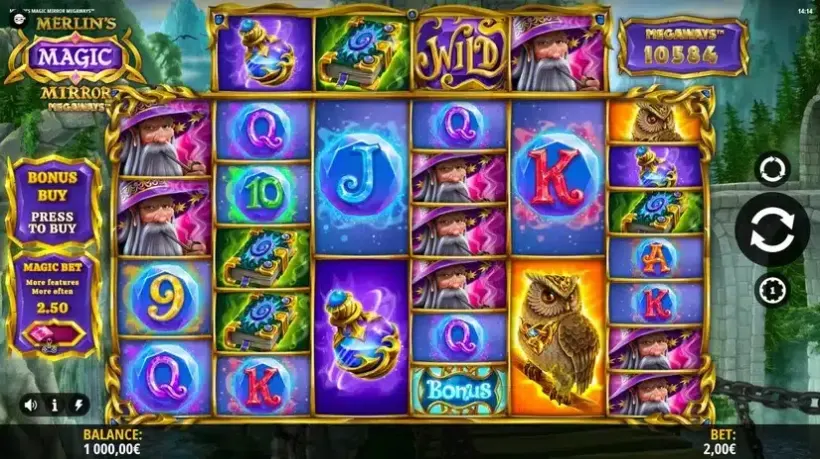 Merlin’s Magic Mirror Megaways slot screenshot 