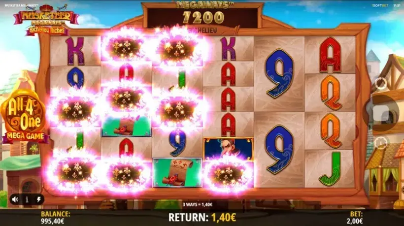 Musketeer Megaways slot screenshot 2