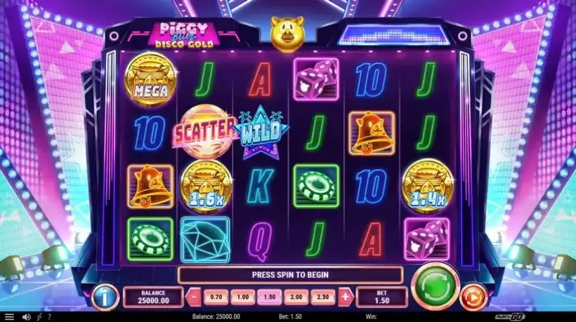 Piggy Blitz Disco Gold slot screenshot 
